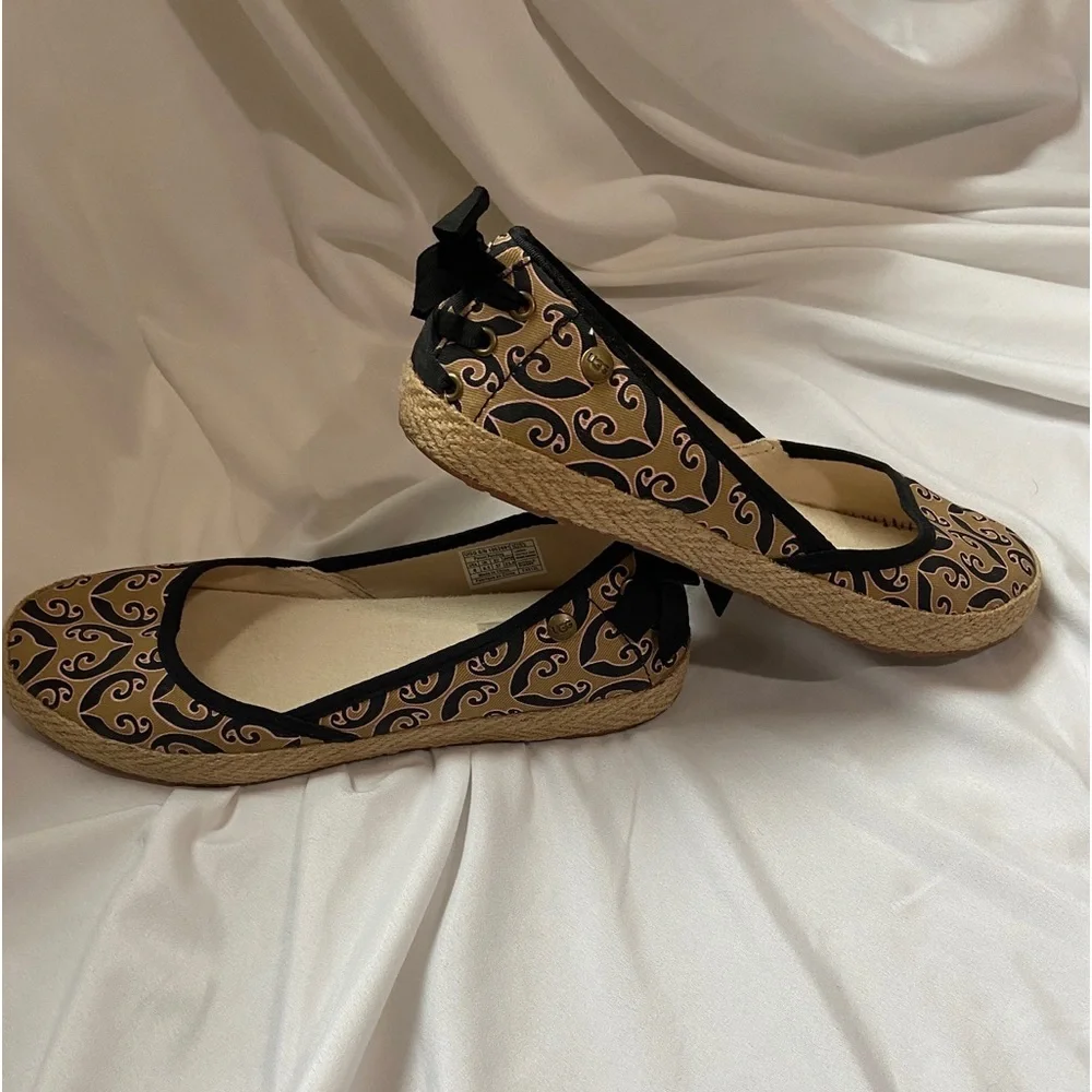 UGG Women’s Marrakech Indah Espadrille Ballet Flat Black/Tan Sz 6 EUC, Spring - Picture 12 of 13